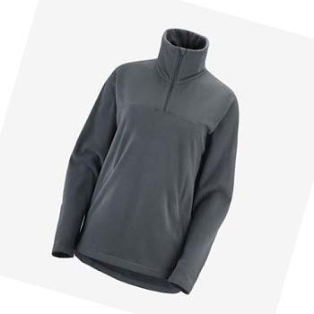 Salomon ESSENTIAL COSY FLEECE Kadın Kapüşonlu Sweatshirt Gri | TR 2519XYU